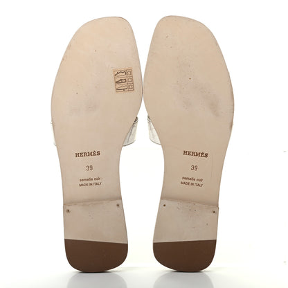 Hermes Matte Niloticus Crocodile Himalaya Oran Sandals 39 Blanc 5 of 8