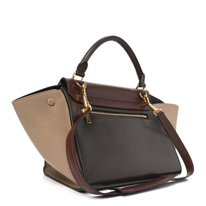 Celine Sleek Calfskin Tri-color Small Trapeze Wine 3 of 9