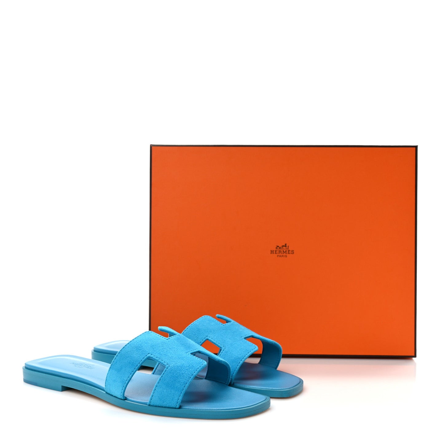Suede Goatskin Oran Sandals 37 Bleu Vif