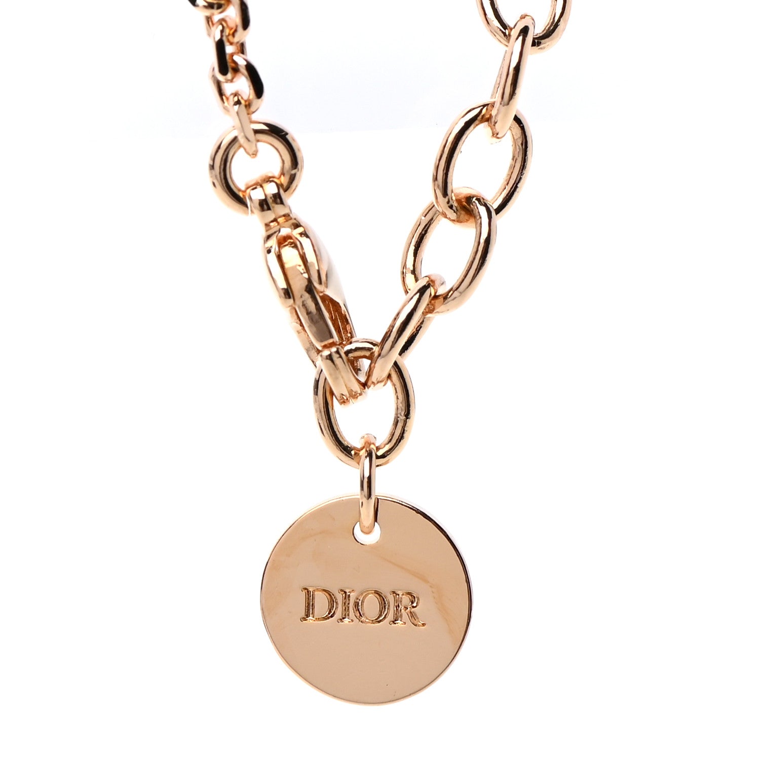 Christian Dior Crystal Diorable Lion Logo Bracelet Rose Gold 4 of 5