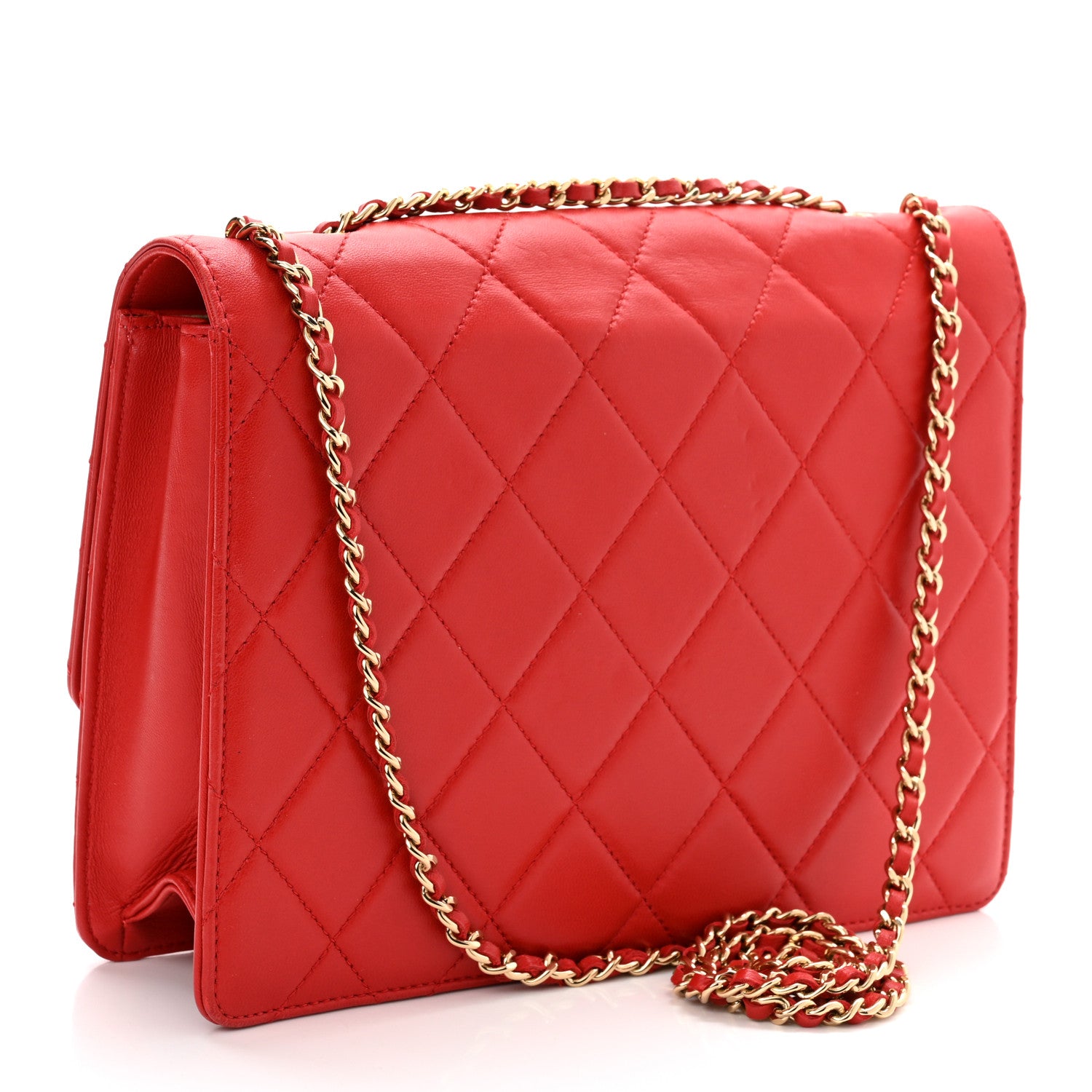 Chanel Lambskin Quilted Medium Golden Class Flap Red 2 of 10