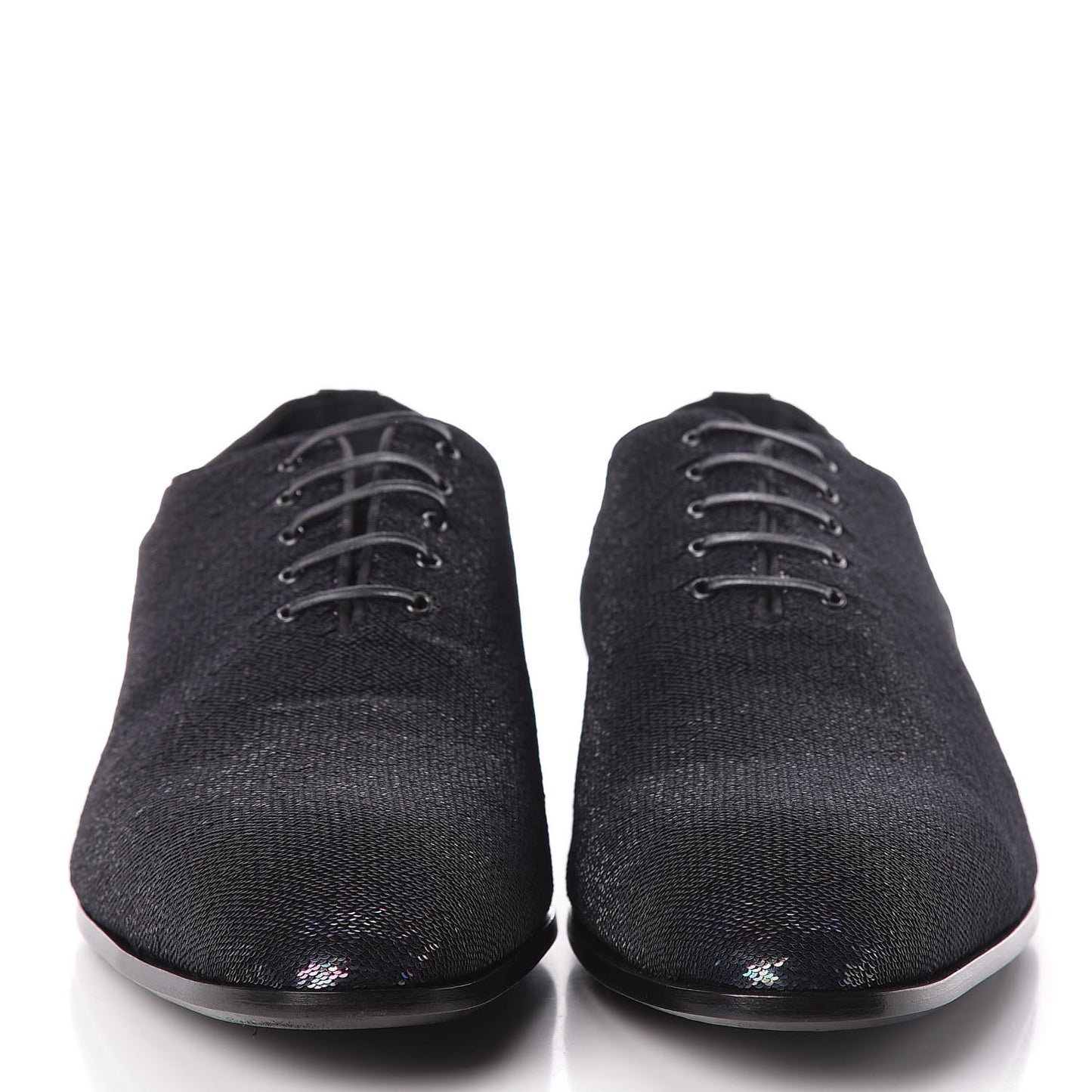 Monogram Embroided Sequins Mens Grenelle Richelieu Shoes 8 Black
