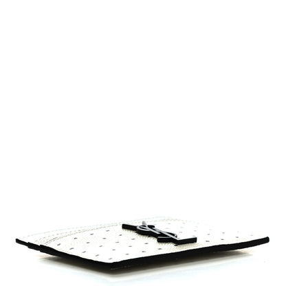 Saint Laurent Grain De Poudre Geo Print Card Case White Black 4 of 7