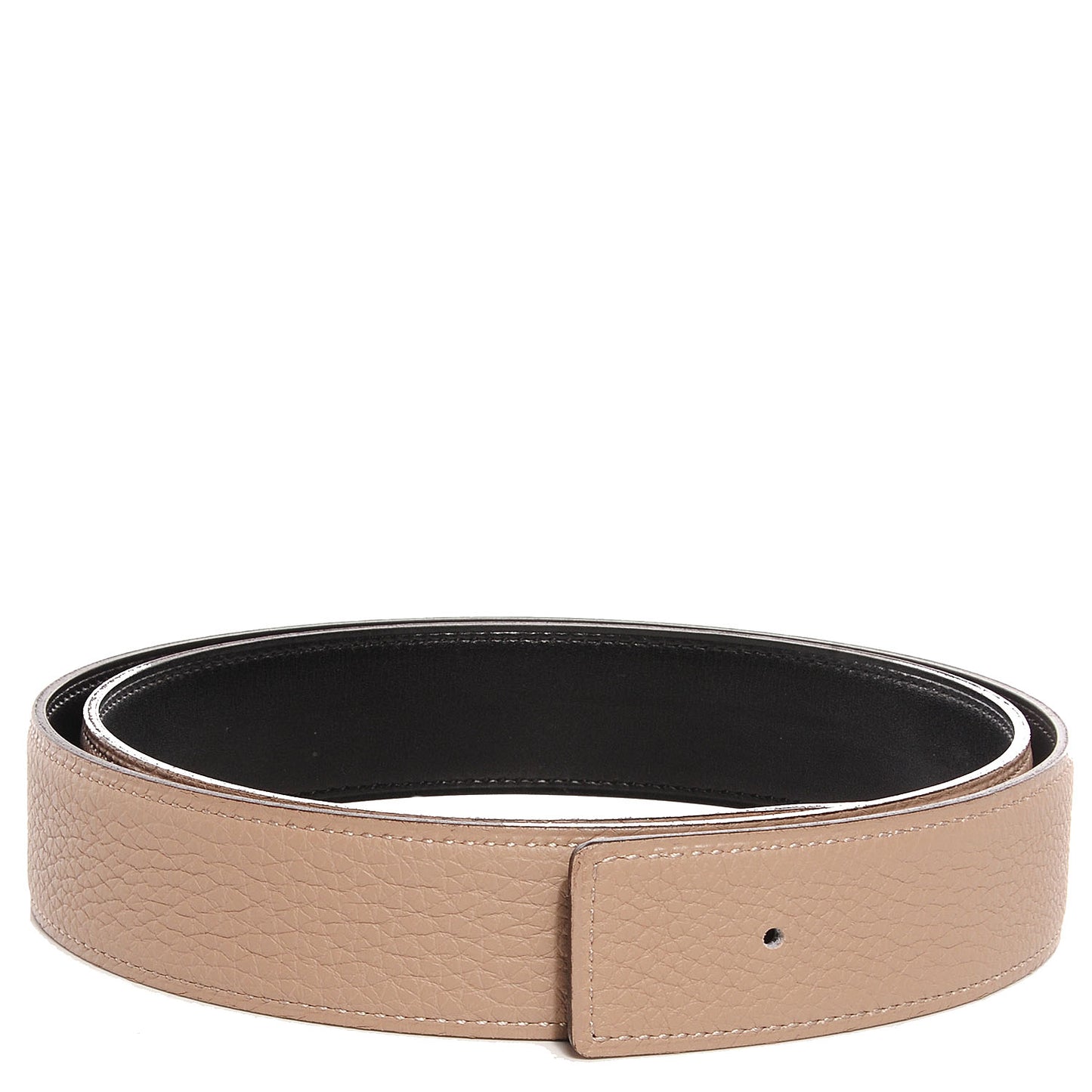 Taurillon Clemence Box 32mm Belt Strap 90 Parchemin Noir