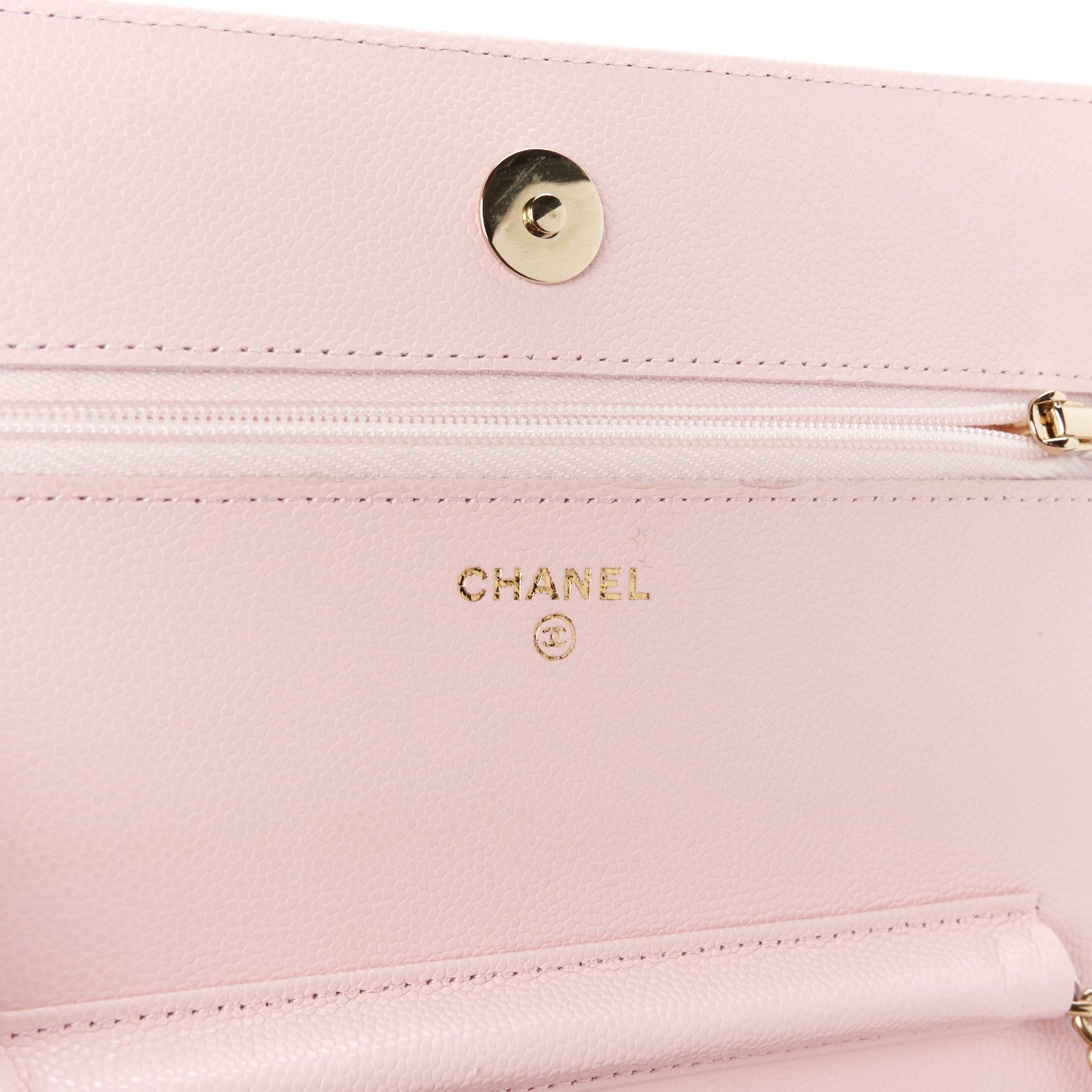 Chanel Caviar Quilted Wallet on Chain WOC Light Pink 6 of 12