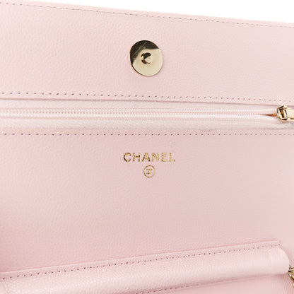 Chanel Caviar Quilted Wallet on Chain WOC Light Pink 6 of 12
