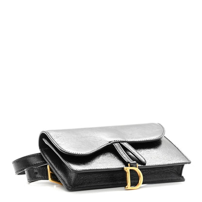 Christian Dior Crinkled Lambskin Saddle Belt Black 4 of 10
