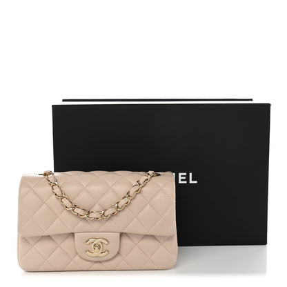 Chanel Lambskin Quilted Mini Rectangular Flap Light Beige 11 of 11
