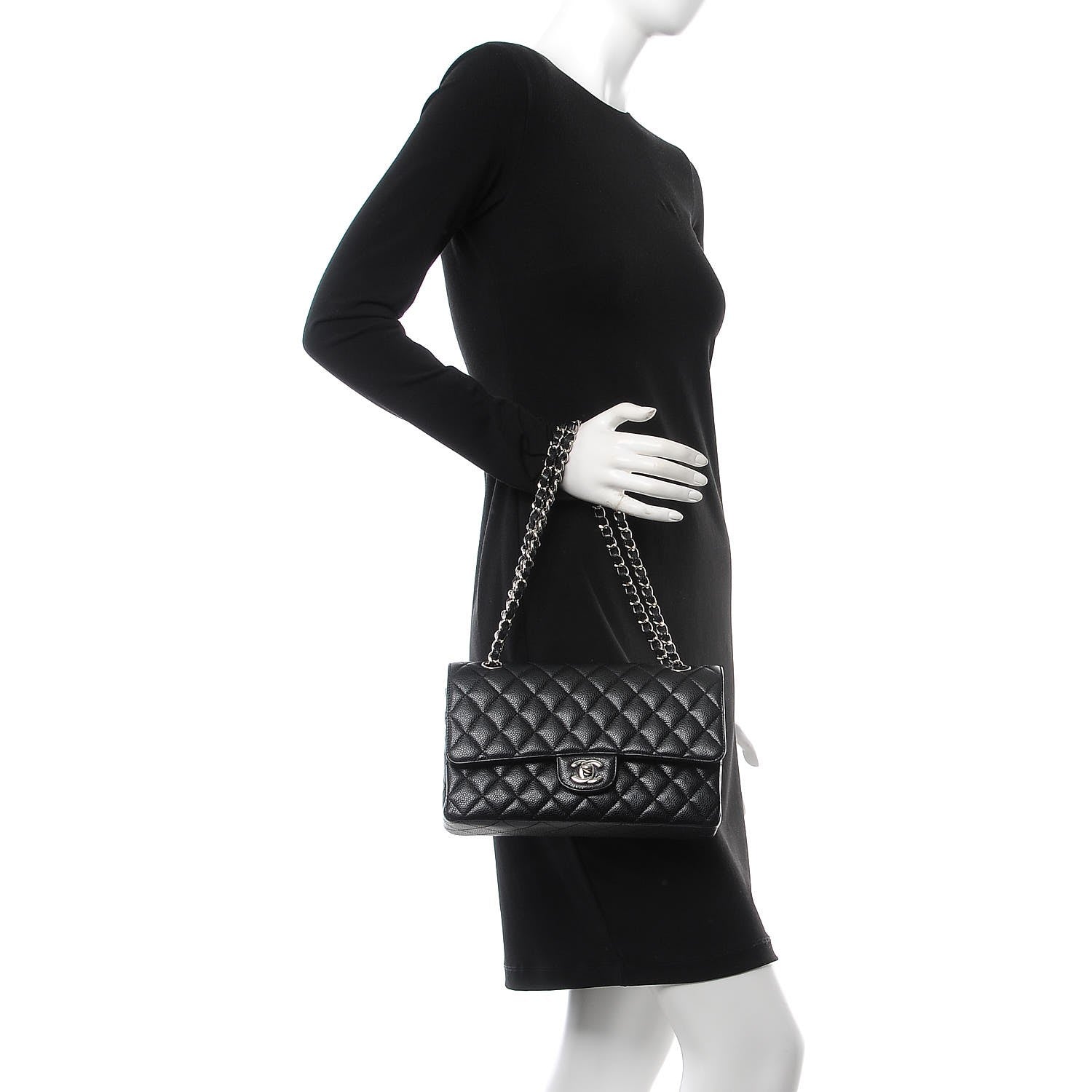 Chanel Caviar Quilted Medium Double Flap Black 3 of 9