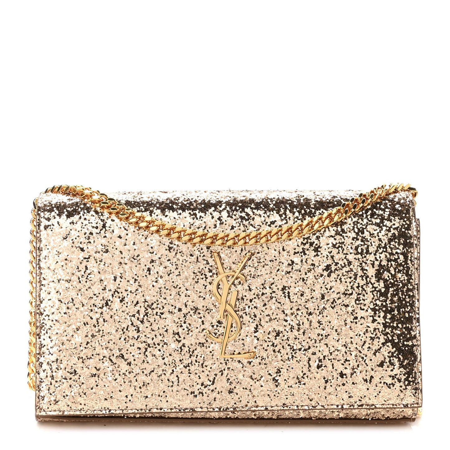 Glitter Galactica Monogram Chain Wallet Platino