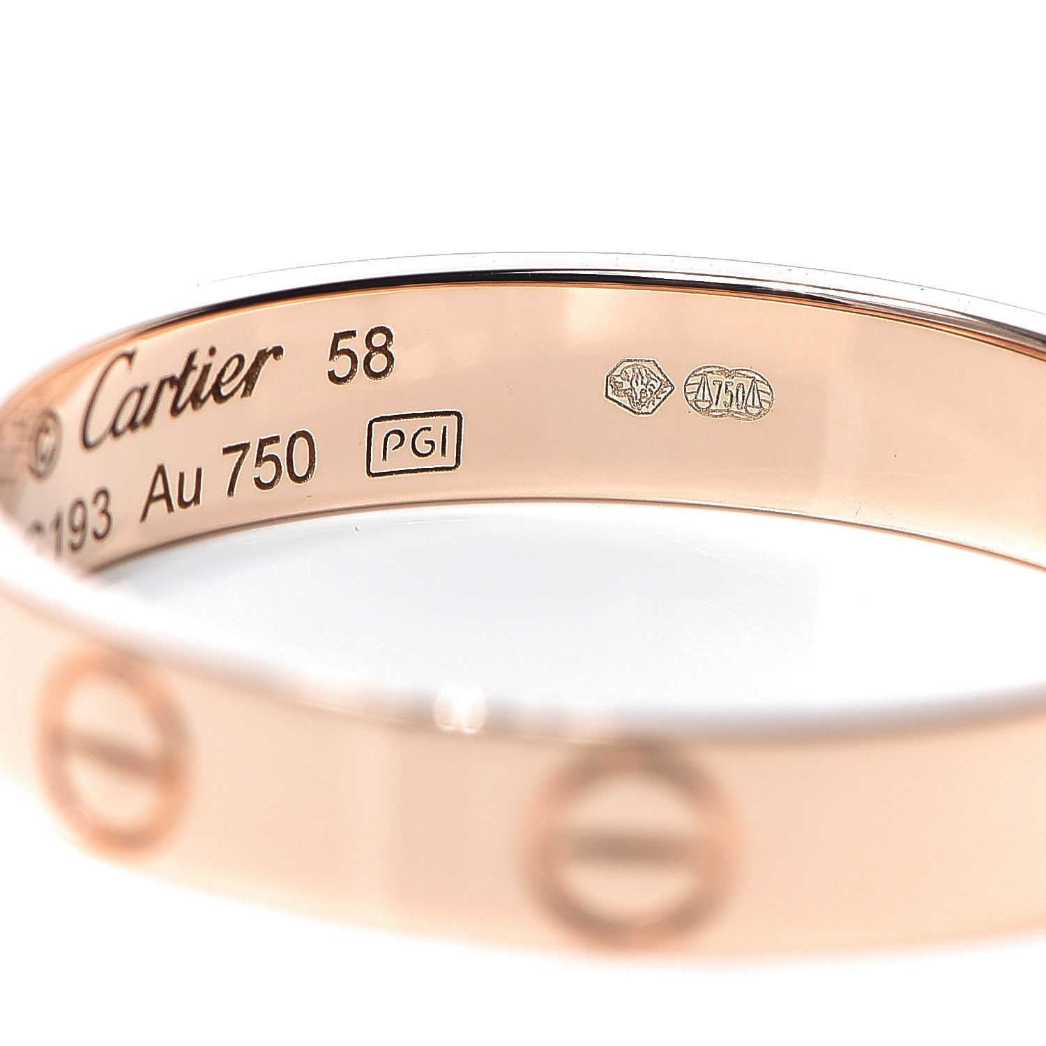 Cartier 18K Pink Gold 3.5mm LOVE Wedding Band Ring 58 8.5 5 of 5