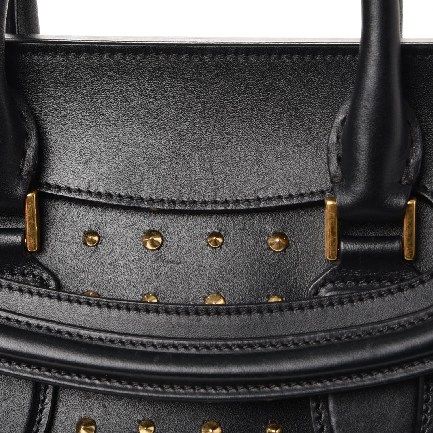 Alexander McQueen Calfskin Studded Small Heroine Black 9 of 9