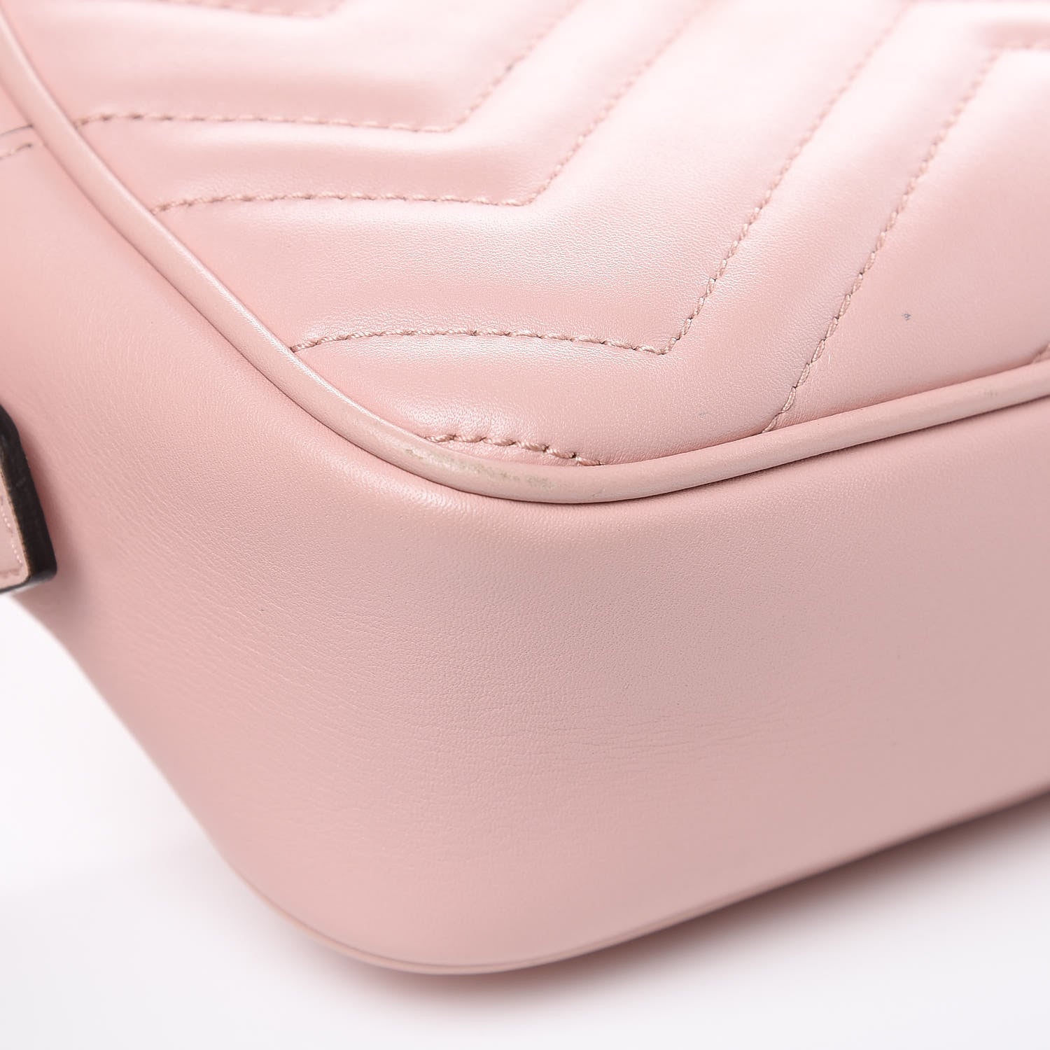 Gucci Calfskin Matelasse Mini GG Marmont Chain Shoulder Bag Perfect Pink 8 of 12