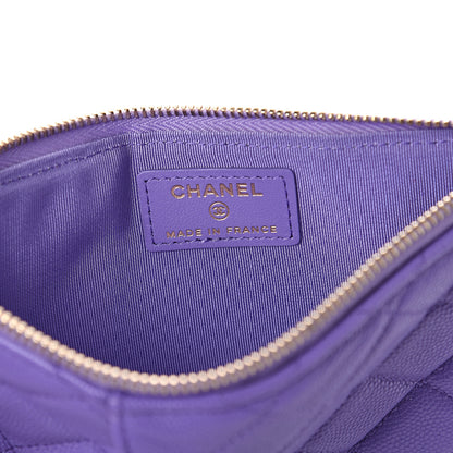 Chanel Caviar Quilted Classic Flat Wallet Pouch Purple 5 of 6