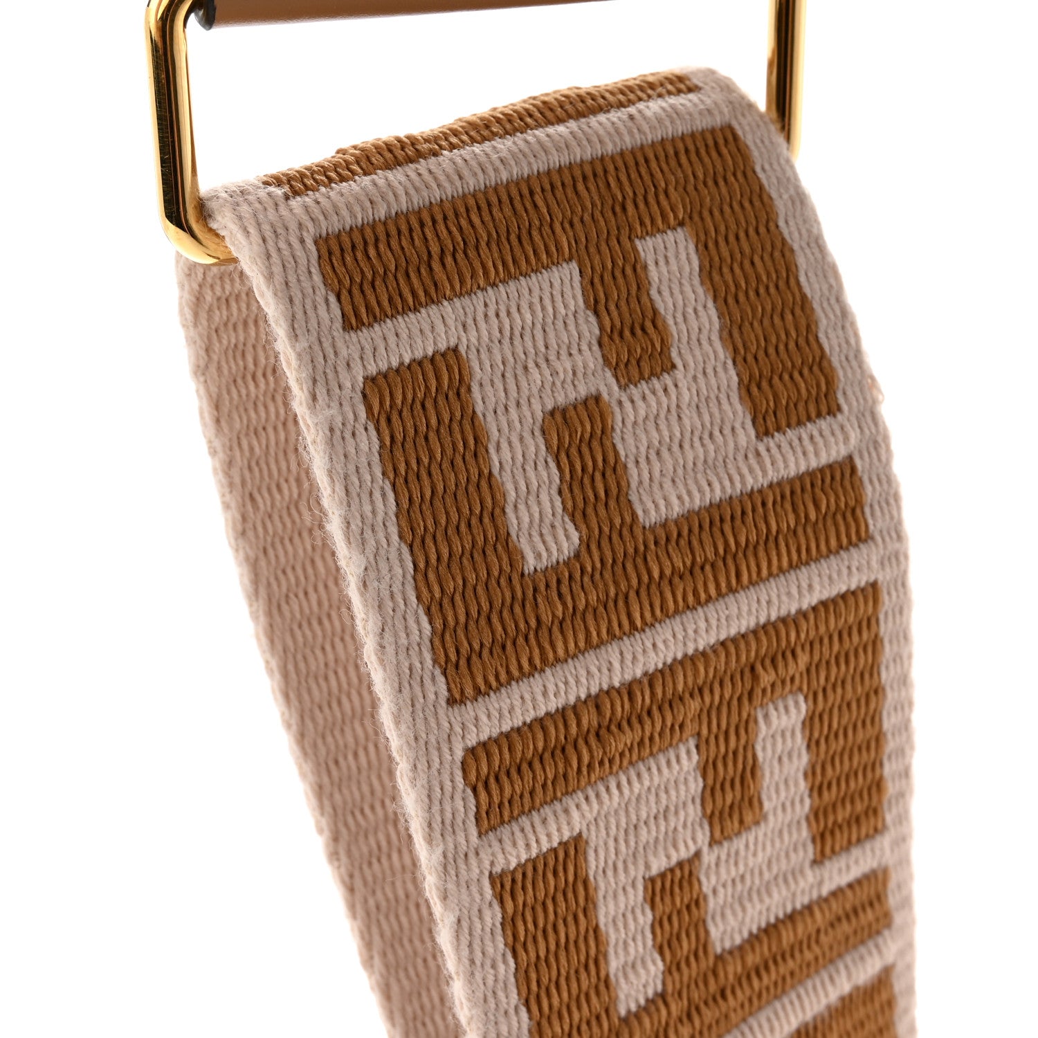 Fendi Ribbon Vitello King FF 1974 Adjustable Strap You Poudre Cuoio Miele Scuro 6 of 8
