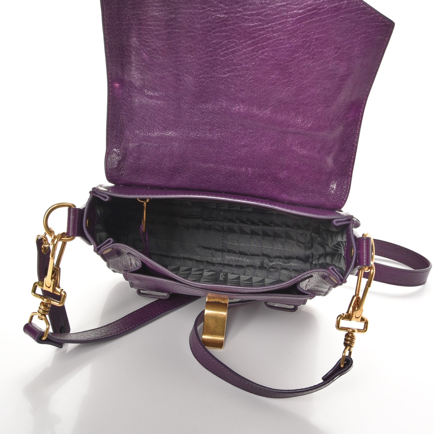 Proenza Schouler Lambskin PS1 Pouch Messenger Grape Jam 5 of 7