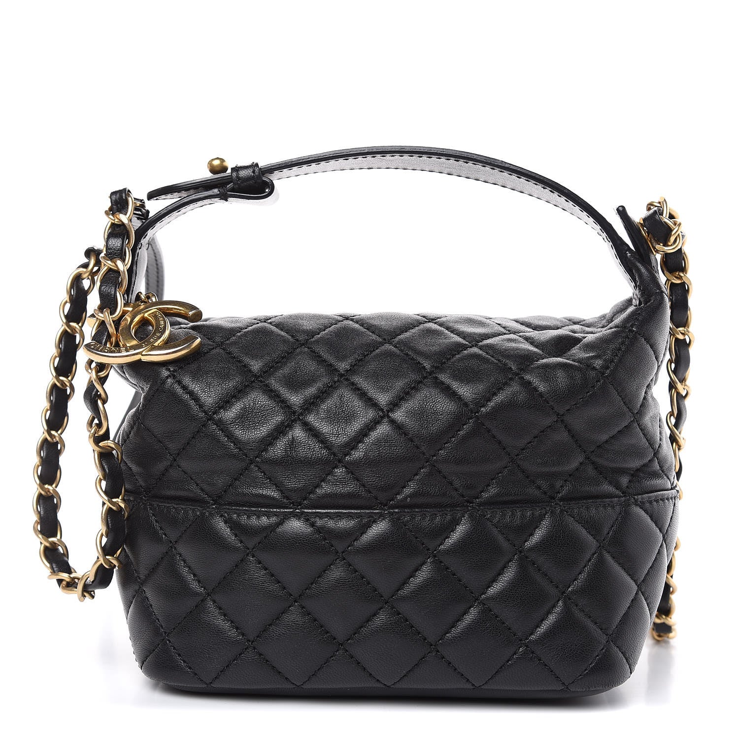 Chanel Lambskin Quilted Small Hobo Black 1 of 9