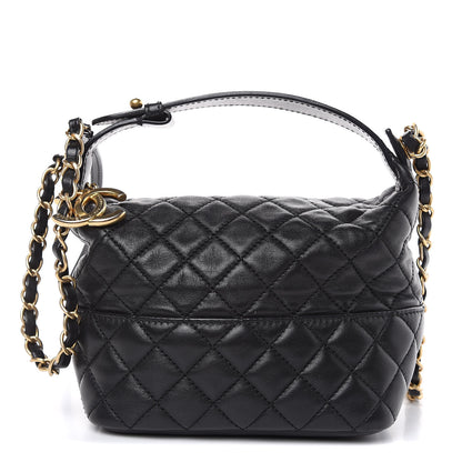 Chanel Lambskin Quilted Small Hobo Black 1 of 9