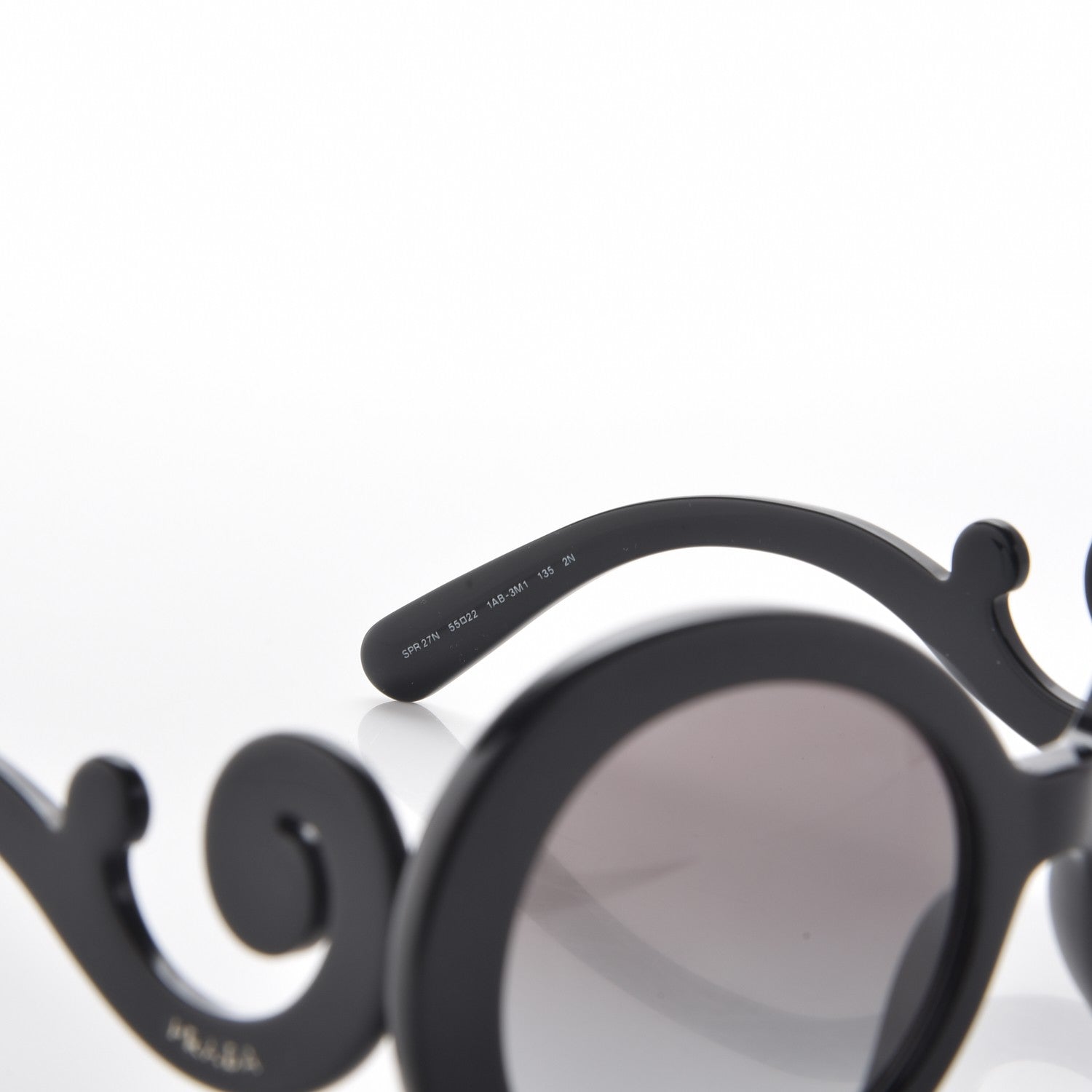 Prada Baroque Sunglasses SPR 27N Black 7 of 8