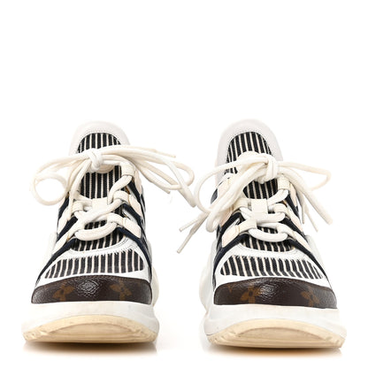 Louis Vuitton Patent Monogram Stripe LV Archlight Sneakers 36 White Blue 3 of 10