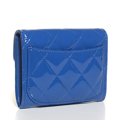 Chanel Patent Quilted Coin Purse Dark Blue 3 of 8