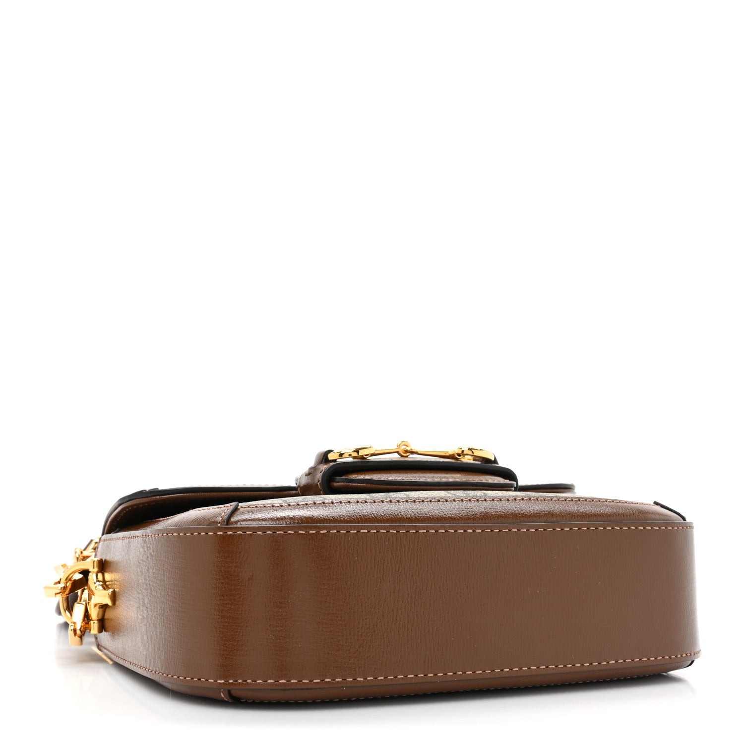 Gucci GG Supreme Monogram Web Mini Horsebit 1955 Shoulder Bag Beige Brown Sugar 4 of 10