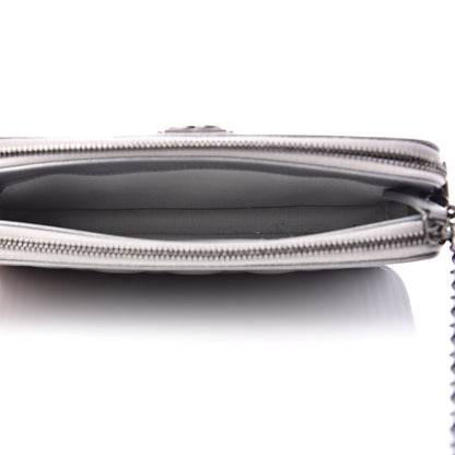 Chanel Metallic Caviar Quilted Small Boy Clutch With Chain Silver 5 of 14