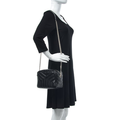 Saint Laurent Calfskin Y Quilted Monogram Small Loulou Bowling Bag Black 2 of 7