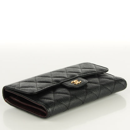 Chanel Caviar Quilted Long Flap Wallet Black 4 of 8
