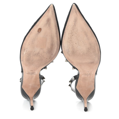 Valentino Garavani Mesh Rockstud Half D'Orsay Slingback 85mm Pumps 40 Black 5 of 8