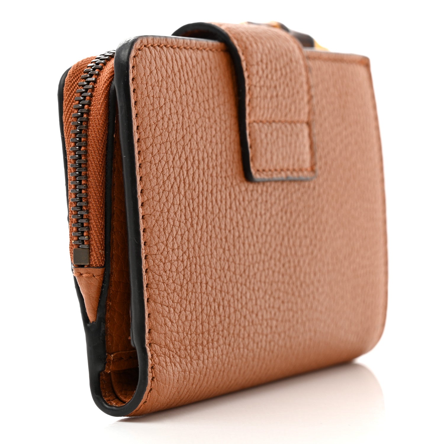 Gucci Piuma Calfskin Medium Bamboo Double G Wallet Cuir 3 of 7