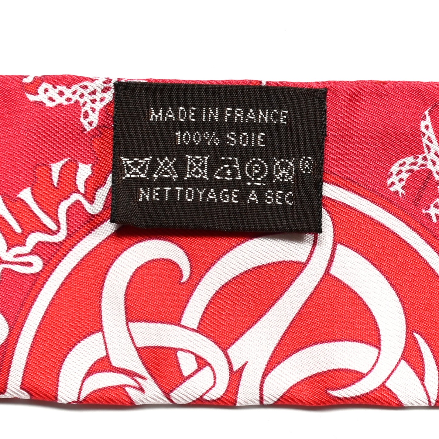 Silk Ex-Libris Twilly Fuchsia Rouge White