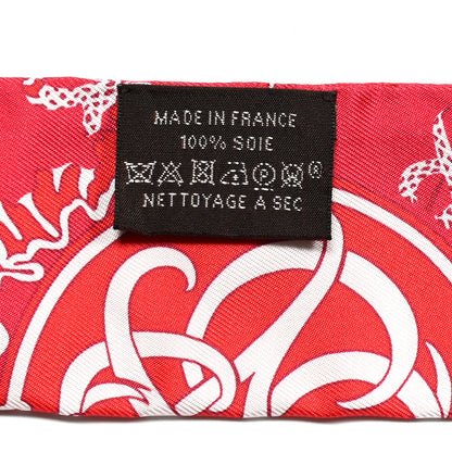 Hermes Silk Ex-Libris Twilly Fuchsia Rouge White 4 of 6
