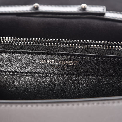 Saint Laurent Metallic Crackled Calfskin Monogram Chain Wallet Acciaio Nero 7 of 8