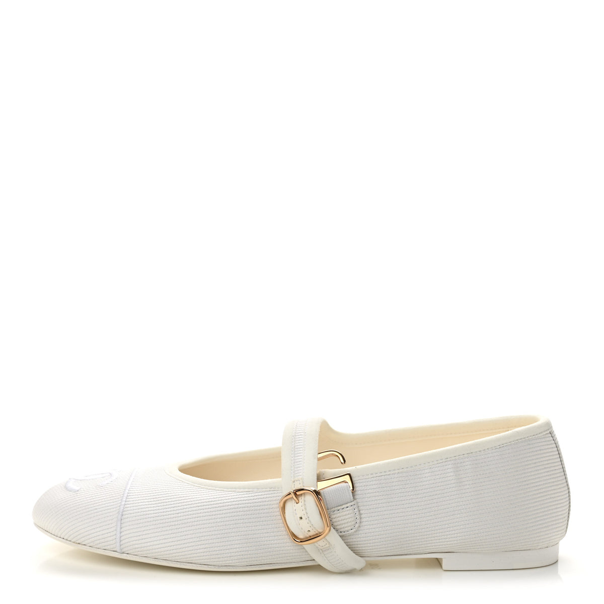 Canvas Mary Jane Flats 38 White
