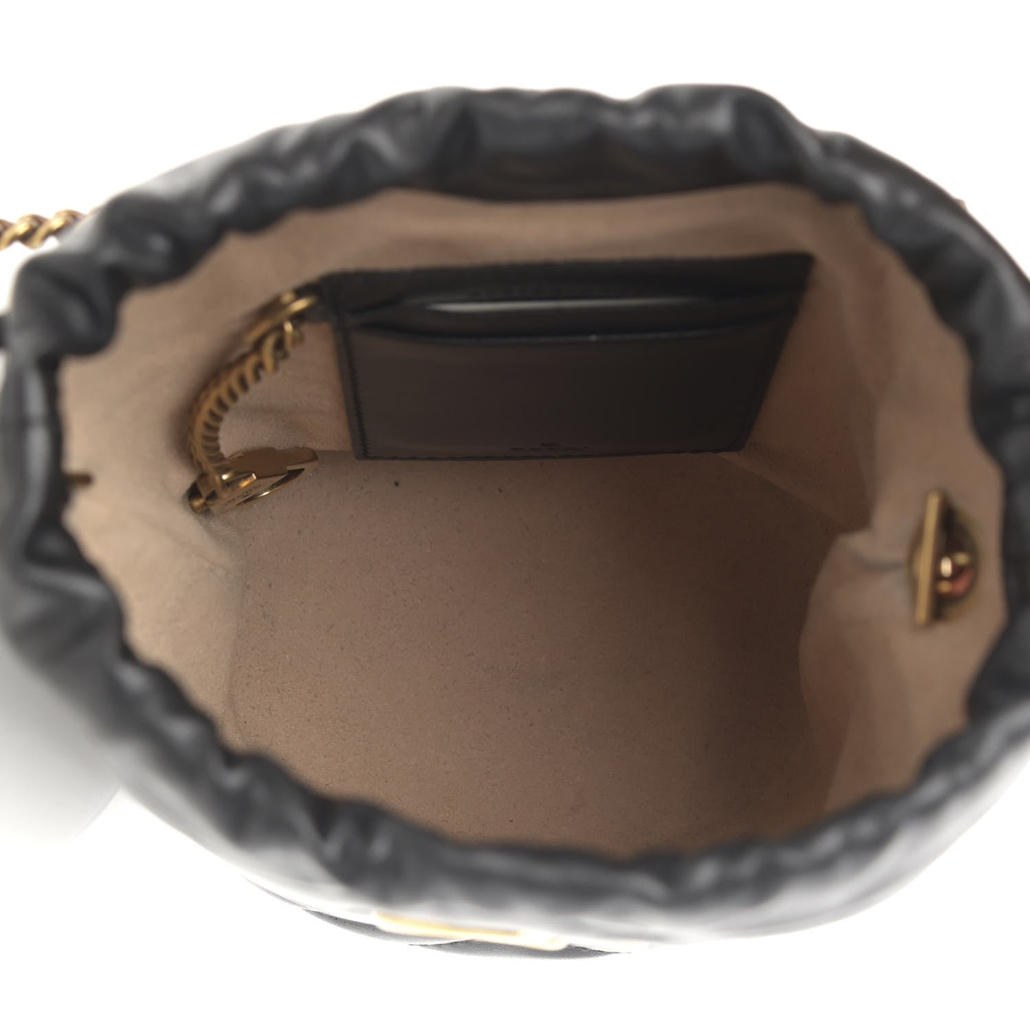 Gucci Calfskin Matelasse Mini GG Marmont 2.0 Bucket Bag Black 5 of 10