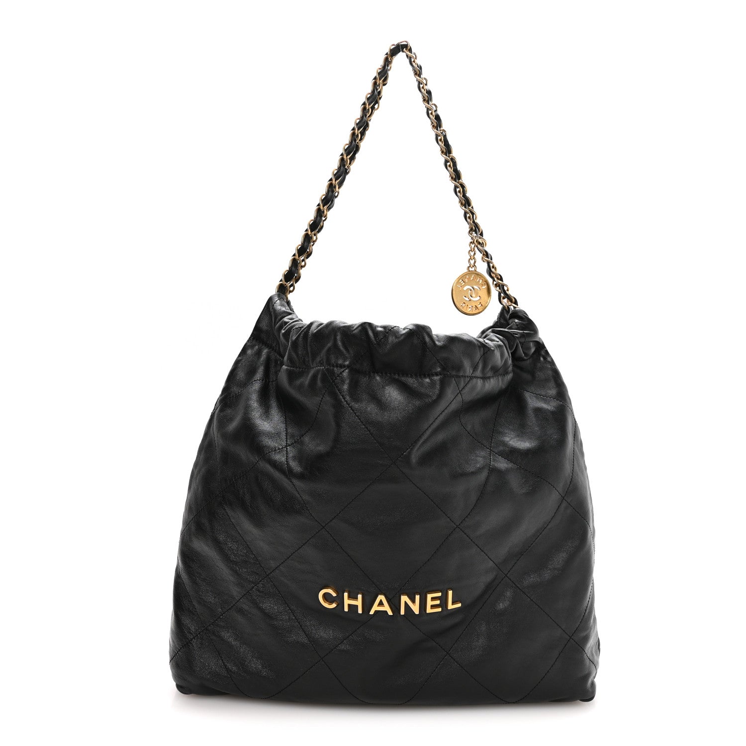Chanel Shiny Calfskin Quilted Chanel 22 Black 1 of 11