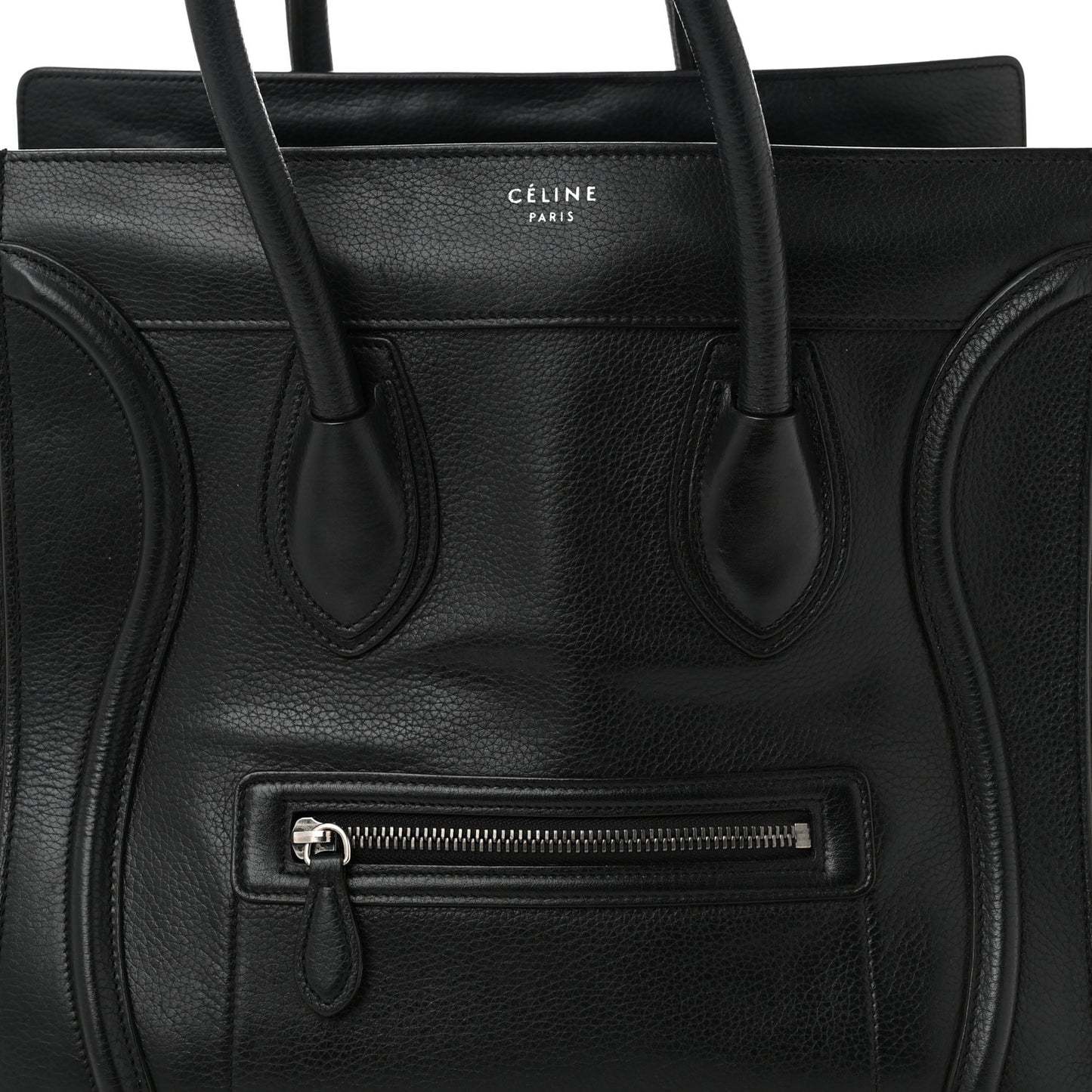 Drummed Calfskin Mini Luggage Black