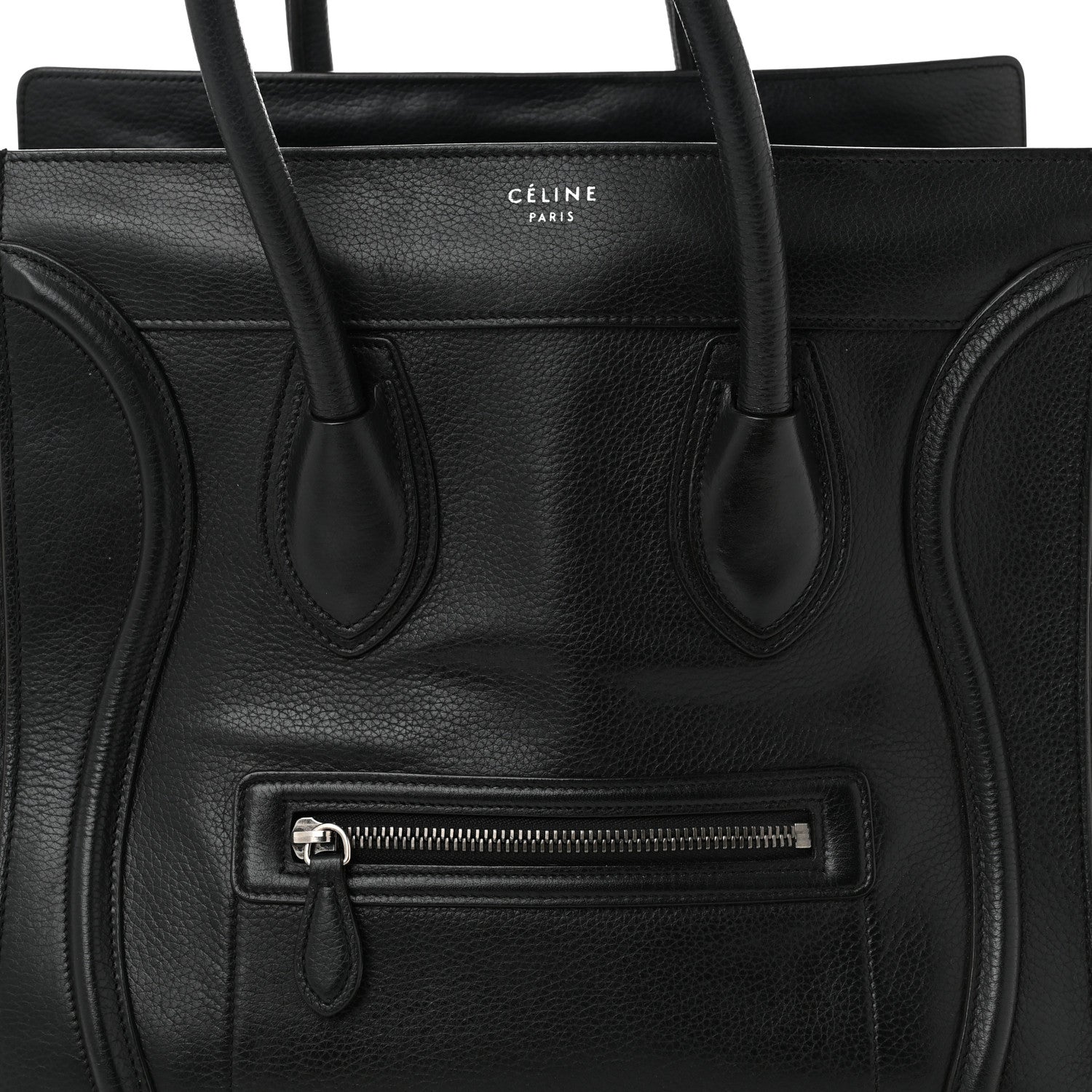 Celine Drummed Calfskin Mini Luggage Black 9 of 12