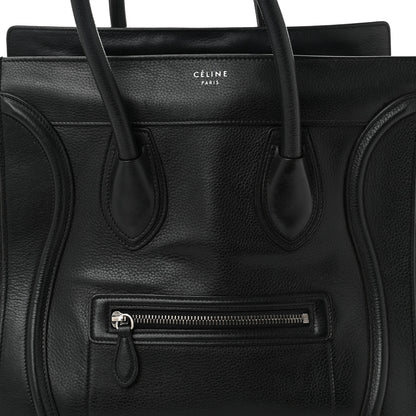 Celine Drummed Calfskin Mini Luggage Black 9 of 12