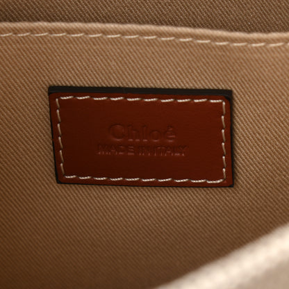 Chloe Cotton Calfskin Small Woody Ribbon Tote White Brown 6 of 10