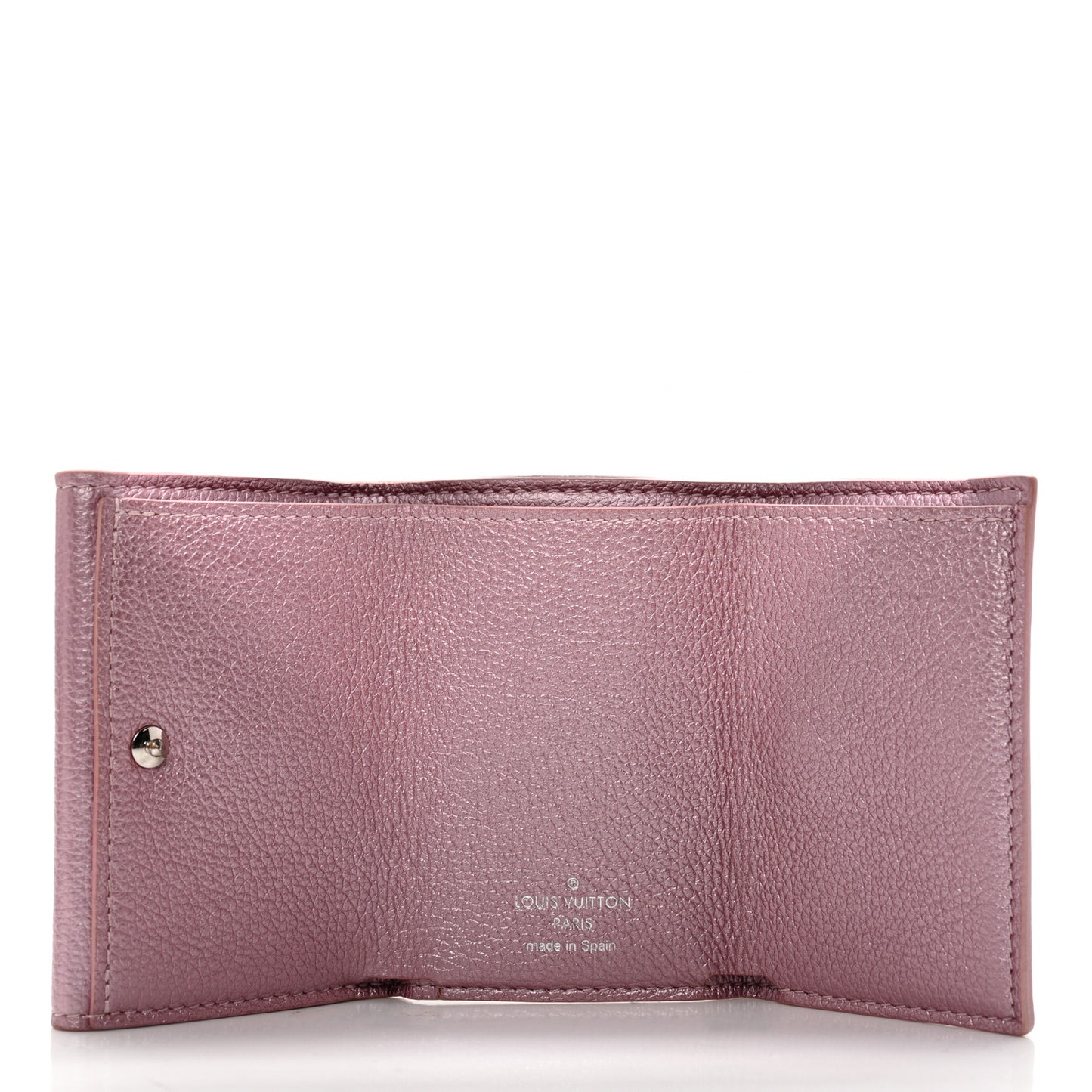Metallic Calfskin Lockmini Wallet Pink