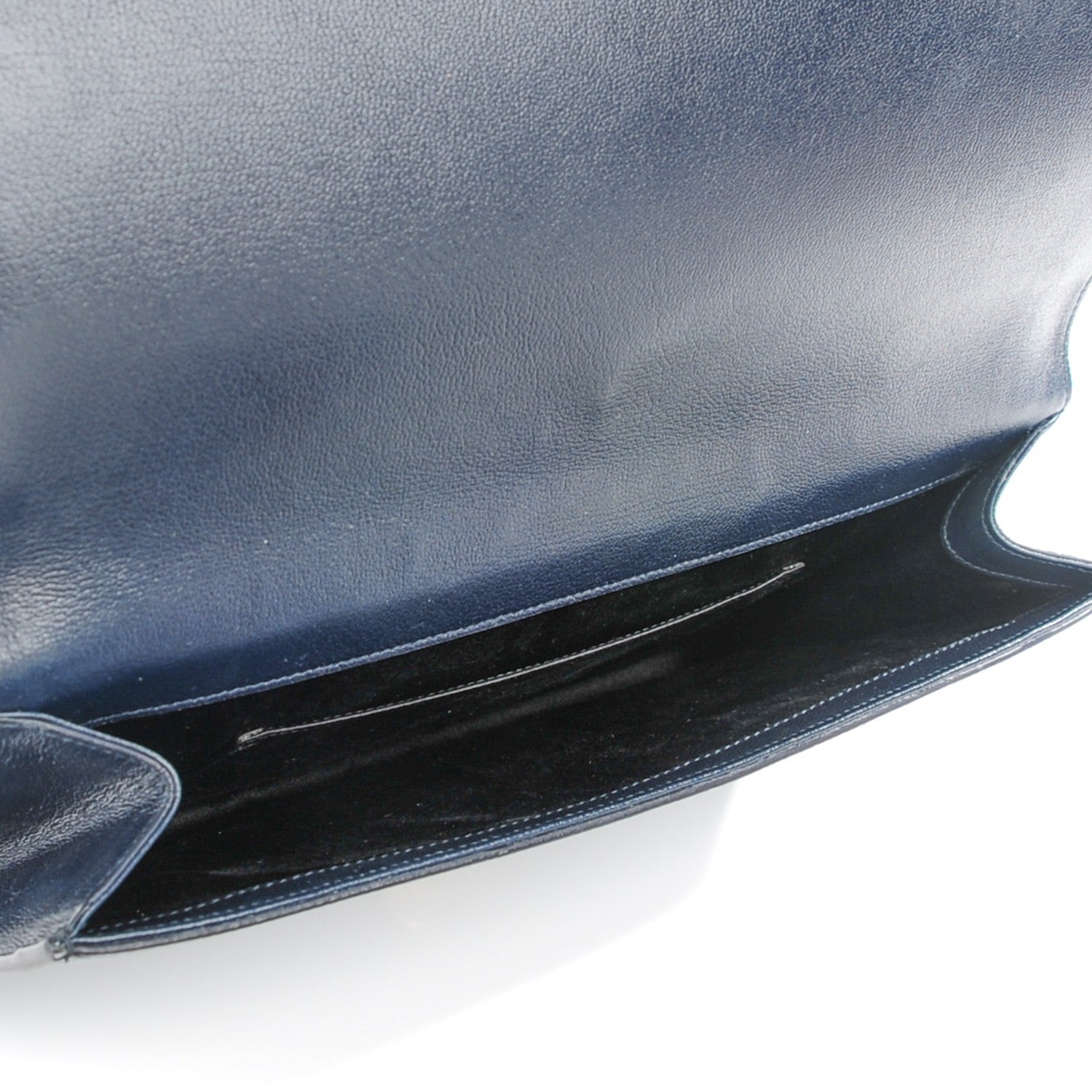 Saint Laurent Calfskin Monogram Large Belle De Jour Clutch Navy 5 of 7