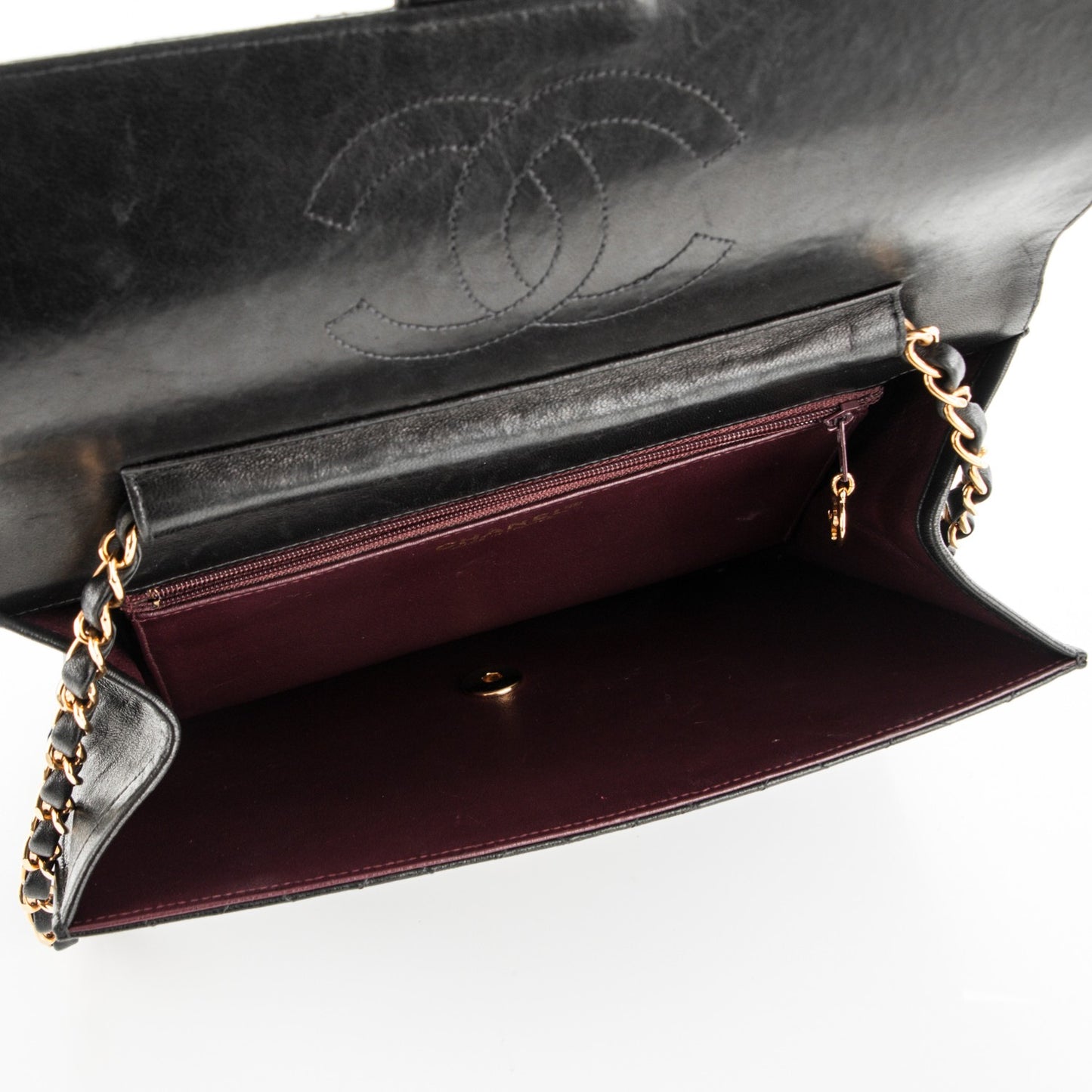 Lambskin Quilted Medium Single Flap Black