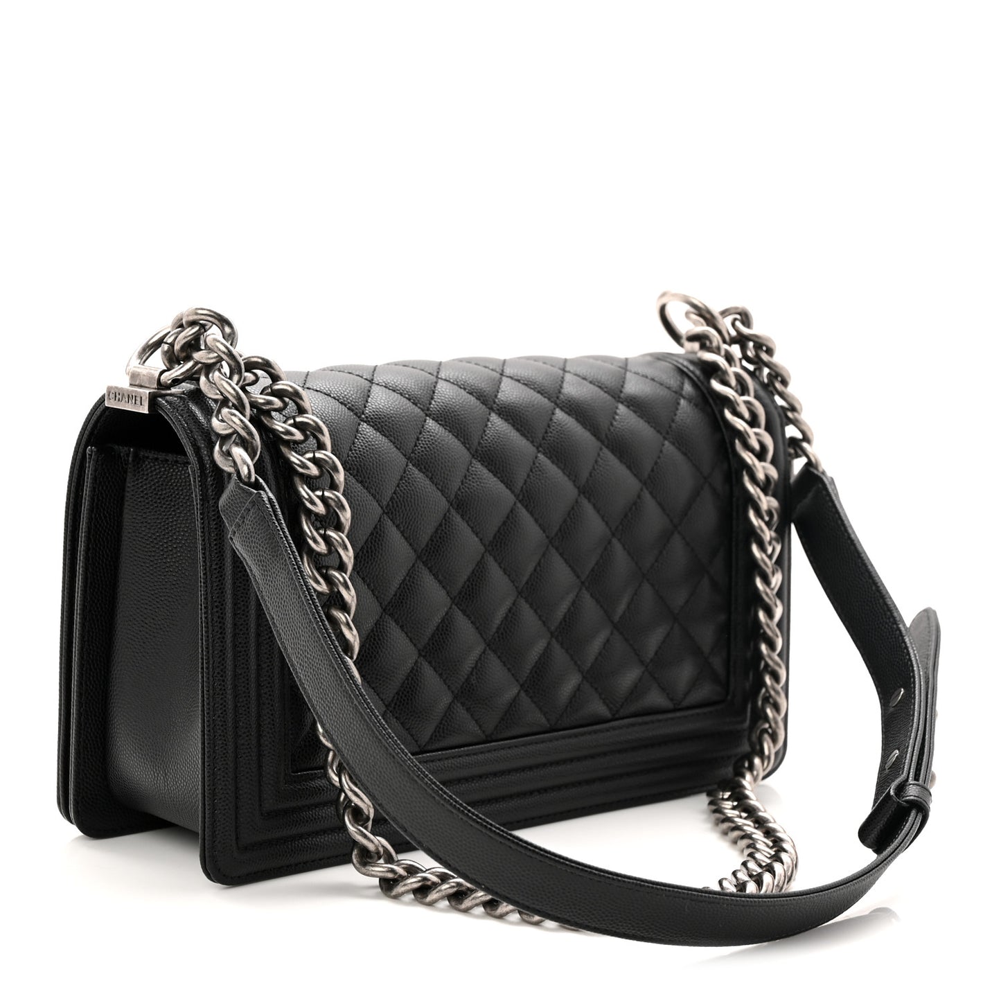Caviar Quilted Medium Boy Flap Black