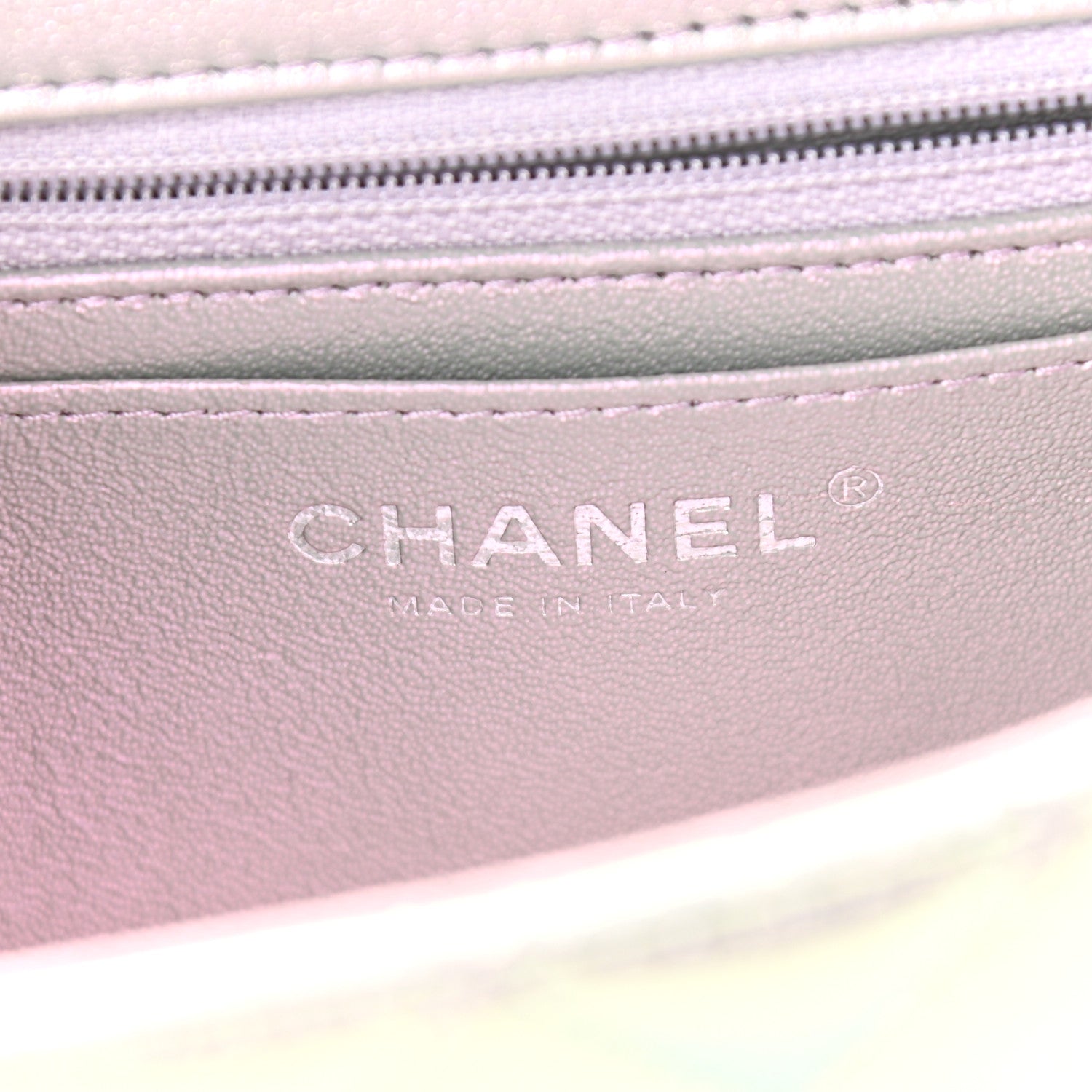 Chanel Iridescent Calfskin Quilted Mini Rectangular Flap Light Purple 6 of 9