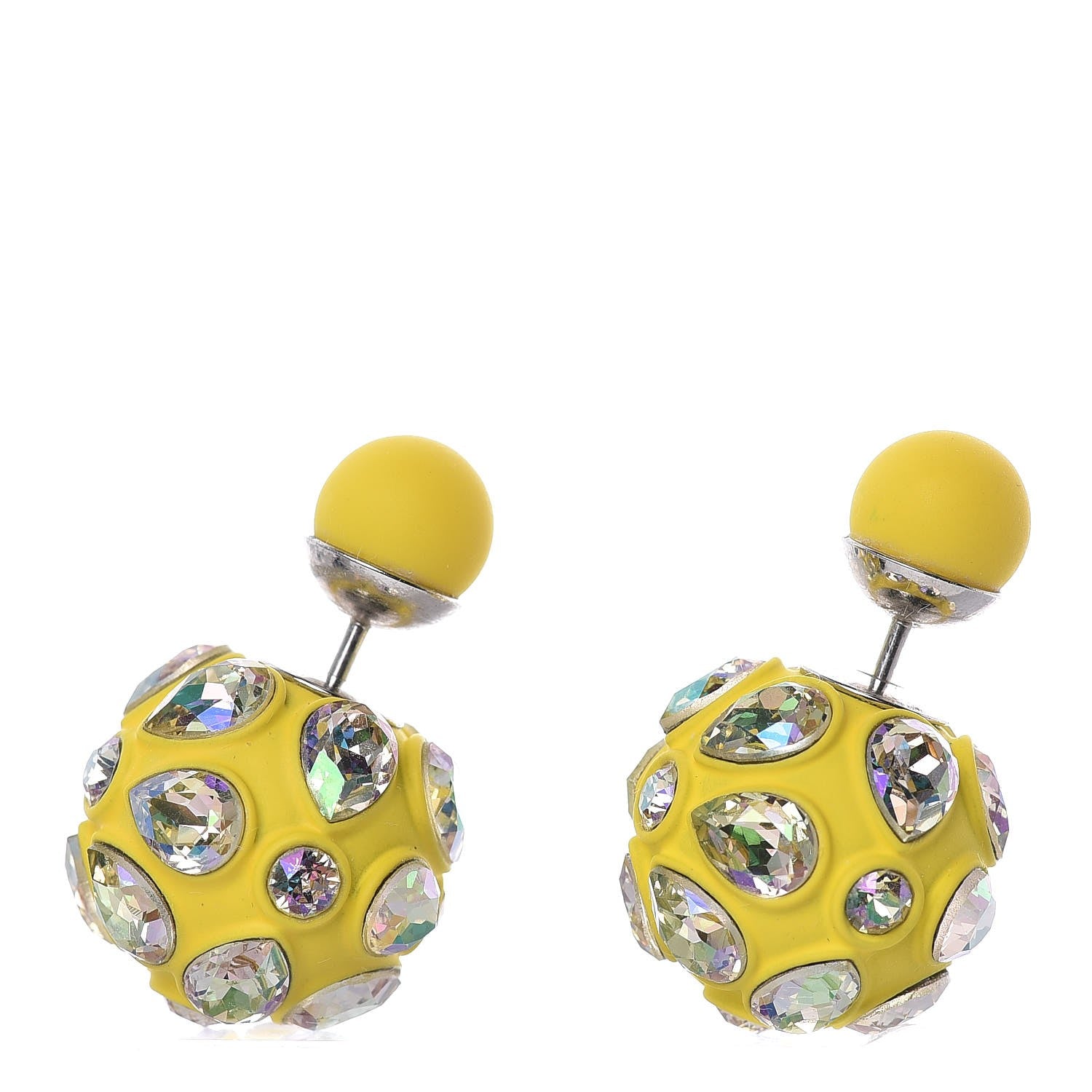 Christian Dior Crystal Mise En Dior Tribal Earrings Yellow 1 of 4