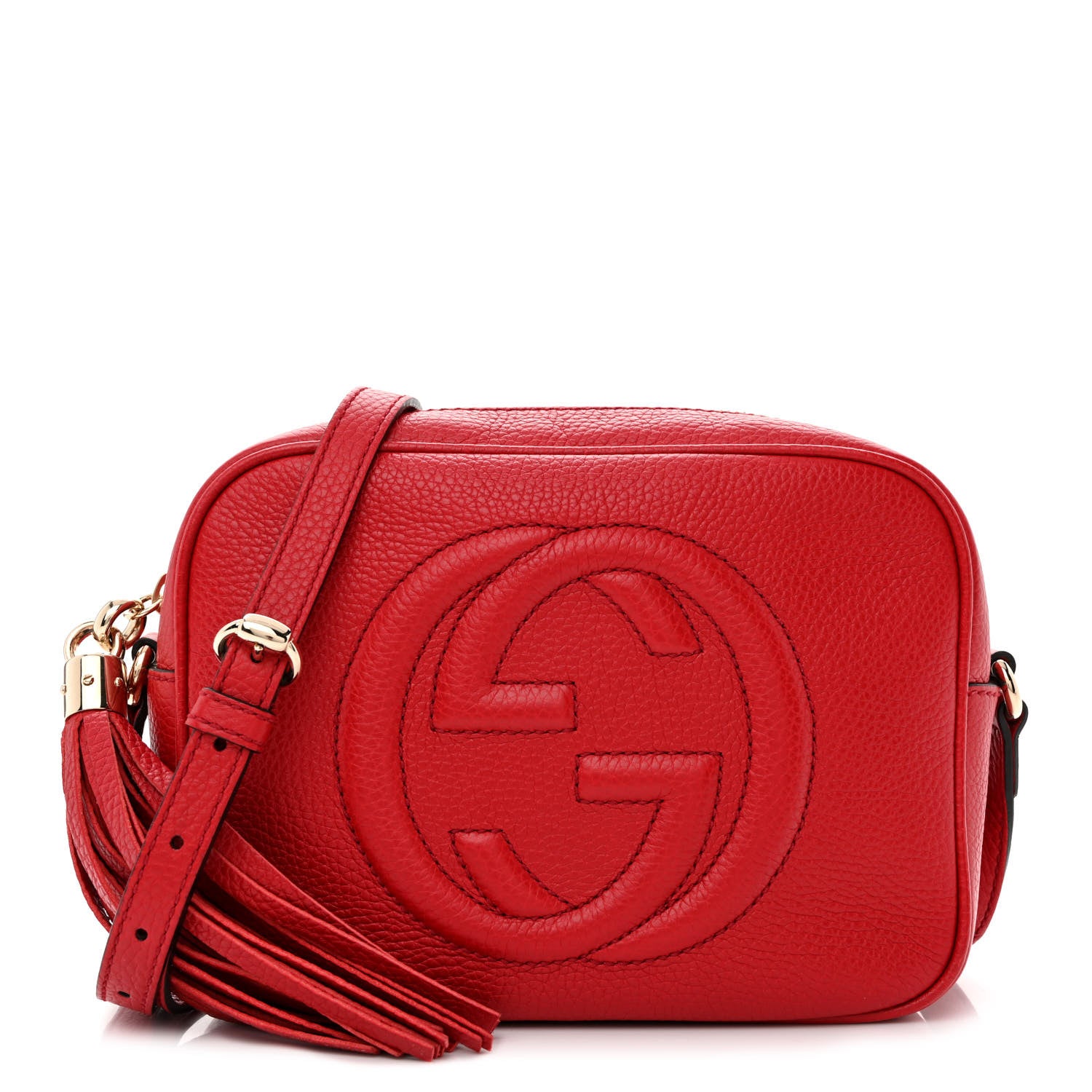 Gucci Pebbled Calfskin Small Soho Disco Bag Tabasco Red 1 of 11