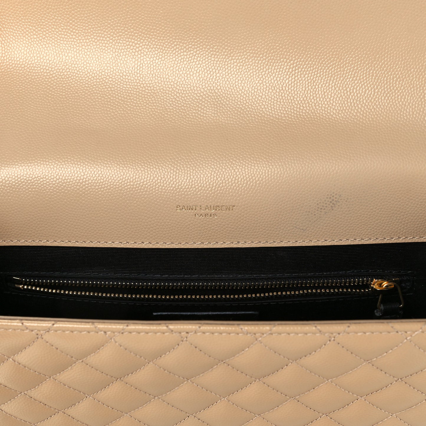 Grain De Poudre Mixed Matelasse Large Triquilt Monogram Satchel Nude Powder