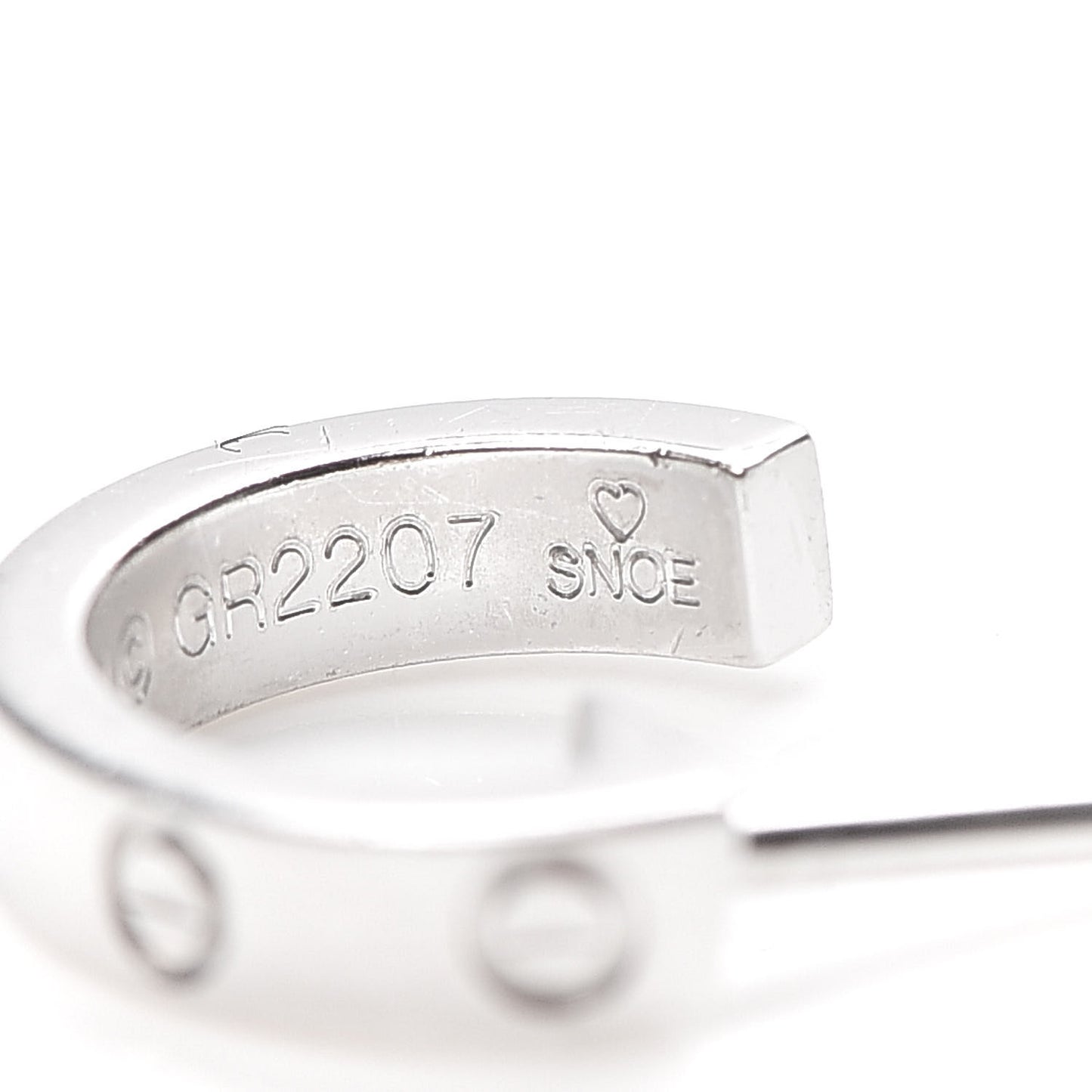 18K White Gold Small LOVE Hoop Earrings